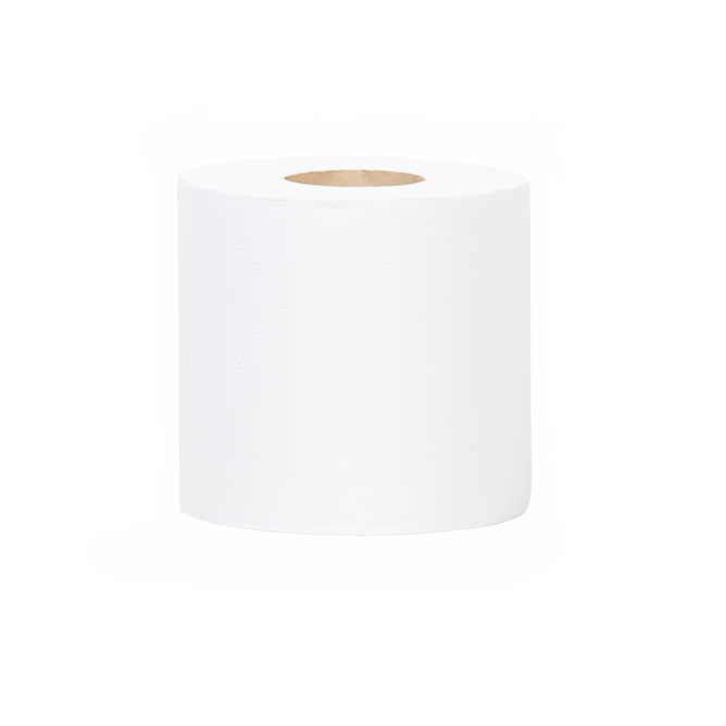 A roll of Repurpose Ultra Soft 3-ply Bamboo Toilet Paper (300 sheets per roll) stands upright on a plain, light-colored surface against a neutral background.