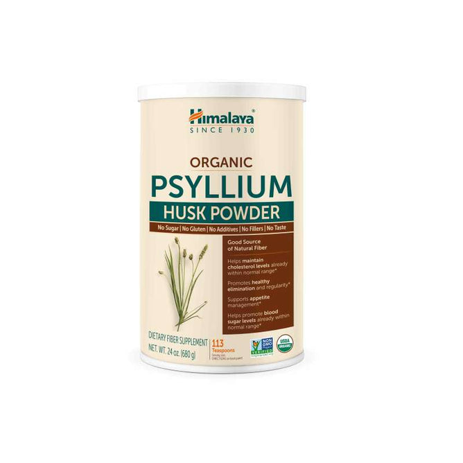 Himalayas Organic Psyllium Husk Powder, steeped in Ayurvedic science, is a gluten-free source of organic fiber without additives or fillers, certified USDA Organic and Non-GMO Project Verified.