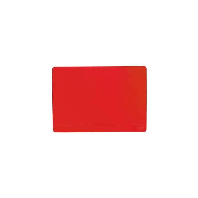 A plain, solid red rectangular GIR Baking Mat with slightly rounded corners on a white background evokes an eco-friendly design similar to reusable silicone mats.
